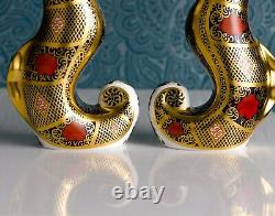 Royal Crown Derby Seahorse Old Imari Solid Gold Band Paperweight New'1st