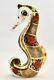 Royal Crown Derby Seahorse Old Imari Solid Gold Band Paperweight New 1st Qua