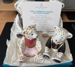 Royal Crown Derby Set of 4 Cambridge Family Royal Bears Limited Edition