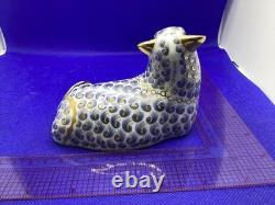 Royal Crown Derby Sheep. Gold Stopper. 1991. Retired 1995