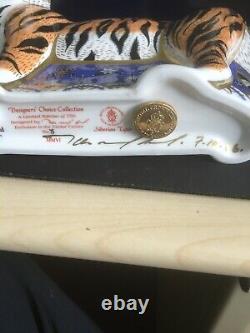 Royal Crown Derby Siberian Tiger. Limited Edition. Signed