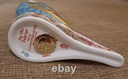 Royal Crown Derby Sky Blue Budgerigar Paperweight Gold Stop Ltd Ed Cert Box