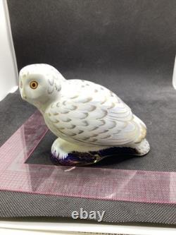 Royal Crown Derby Snowy Owl Gold Stopper 1st Quality