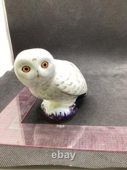 Royal Crown Derby Snowy Owl Gold Stopper 1st Quality