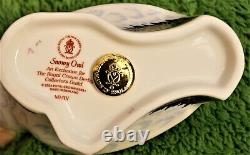 Royal Crown Derby Snowy Owl Paperweight Gold Stopper & With Very Rare Stand