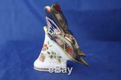 Royal Crown Derby Solid Gold Band Imari Butterfly Paperweight New / Boxed