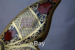 Royal Crown Derby Solid Gold Band Imari Butterfly Paperweight New / Boxed