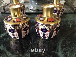 Royal Crown Derby Solid Gold Band Imari Vases