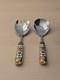 Royal Crown Derby Solid Gold Band Old Imari 1128 Salad Servers
