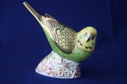 Royal Crown Derby Spangle Grey Green Budgerigar Paperweight New / Boxed