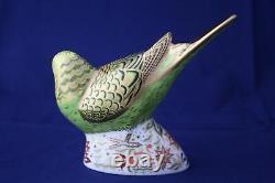 Royal Crown Derby Spangle Grey Green Budgerigar Paperweight New / Boxed