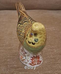 Royal Crown Derby Spangled Grey Green Budgerigar Paperweight Gold Stop Ltd Edt