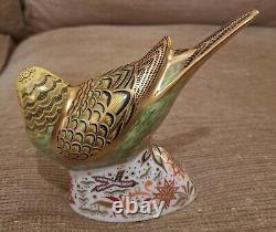 Royal Crown Derby Spangled Grey Green Budgerigar Paperweight Gold Stop Ltd Edt