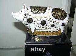 Royal Crown Derby Spotty Pig Limited Edition 1103 Of 1500 New Boxed Paperweight