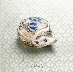 Royal Crown Derby Spring Hedgehog Paperweight With Gold Stopper