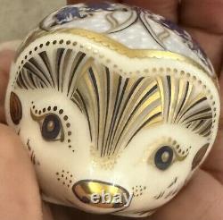 Royal Crown Derby Spring Hedgehog Paperweight With Gold Stopper