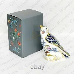 Royal Crown Derby Strawberry Thief Thrush Bird Paperweight (Boxed) Gold Stopper