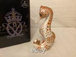Royal Crown Derby Swirl Seahorse Paperweight