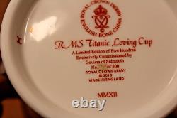 Royal Crown Derby TITANIC CENTENARY LOVING CUP 3 & MINi LOVING CUP PAIR Ltd Ed