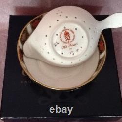 Royal Crown Derby'Tea Strainer & Drip Bowl' Boxed Old Imari 1128 1st Quality