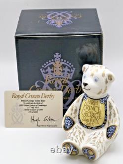 Royal Crown Derby Teddy Bear HRH Prince George 22 July 2013 Ltd Ed 78/1000 Boxed