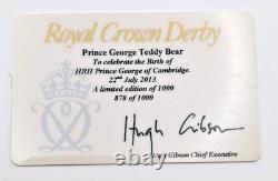 Royal Crown Derby Teddy Bear HRH Prince George 22 July 2013 Ltd Ed 78/1000 Boxed