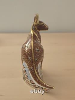 Royal Crown Derby The Australian Collection Kangaroo Paperweight Gold Stopper