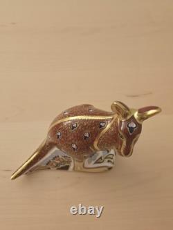 Royal Crown Derby The Australian Collection Kangaroo Paperweight Gold Stopper