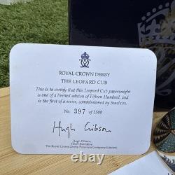 Royal Crown Derby The Leopard Cub Paperweight Gold
