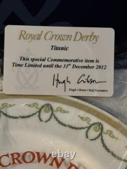 Royal Crown Derby Titanic Logo 8 Plate Boxed