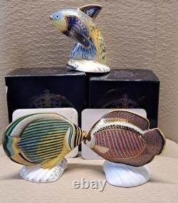 Royal Crown Derby Tropical Fish Collection. Certificates. Gold Stoppers. Boxes