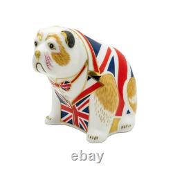Royal Crown Derby Union Jack Bulldog Paperweight