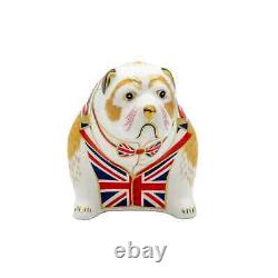 Royal Crown Derby Union Jack Bulldog Paperweight 1st Quality