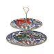 Royal Crown Derby Victoria's Garden Blue Green & Red Cake Stand (2 Tier) New 1st