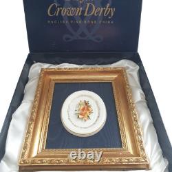 Royal Crown Derby Vintage Wall Plaque Autumn Floral Framed 3D Season Flowers Box