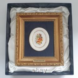 Royal Crown Derby Vintage Wall Plaque Autumn Floral Framed 3D Season Flowers Box