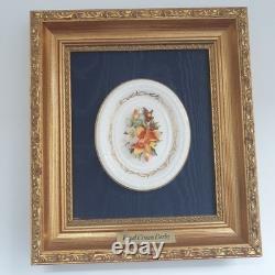 Royal Crown Derby Vintage Wall Plaque Autumn Floral Framed 3D Season Flowers Box
