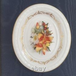 Royal Crown Derby Vintage Wall Plaque Autumn Floral Framed 3D Season Flowers Box