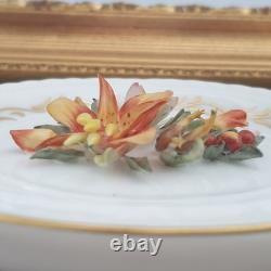 Royal Crown Derby Vintage Wall Plaque Autumn Floral Framed 3D Season Flowers Box