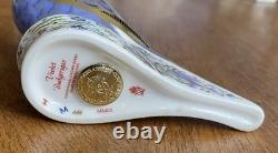 Royal Crown Derby Violet Budgerigar. 1st quality gold stopper & box. 2009. Rare