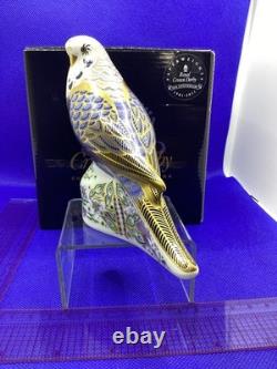 Royal Crown Derby Violet Budgerigar. 1st quality gold stopper & box. 2009. Rare