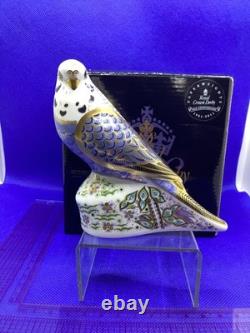 Royal Crown Derby Violet Budgerigar. 1st quality gold stopper & box. 2009. Rare