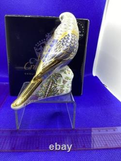 Royal Crown Derby Violet Budgerigar. 1st quality gold stopper & box. 2009. Rare