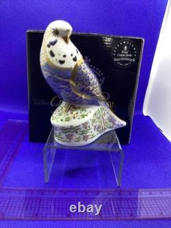 Royal Crown Derby Violet Budgerigar. 1st quality gold stopper & box. 2009. Rare