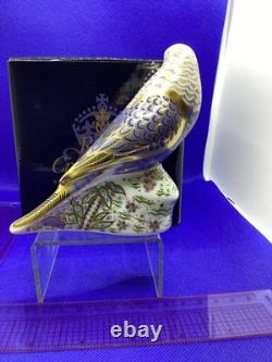 Royal Crown Derby Violet Budgerigar. 1st quality gold stopper & box. 2009. Rare