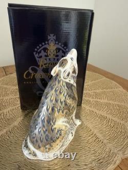 Royal Crown Derby WOLF New 60292 Gold Stopper Paperweight