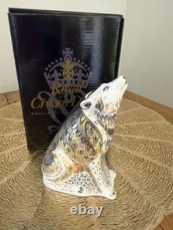 Royal Crown Derby WOLF New 60292 Gold Stopper Paperweight