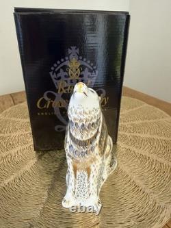 Royal Crown Derby WOLF New 60292 Gold Stopper Paperweight