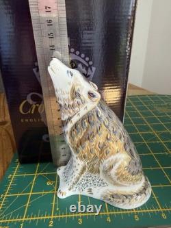 Royal Crown Derby WOLF New 60292 Gold Stopper Paperweight
