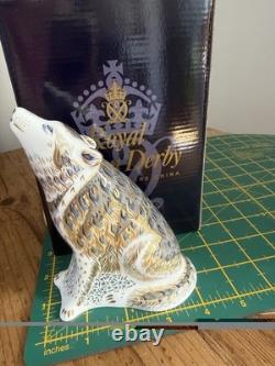 Royal Crown Derby WOLF New 60292 Gold Stopper Paperweight